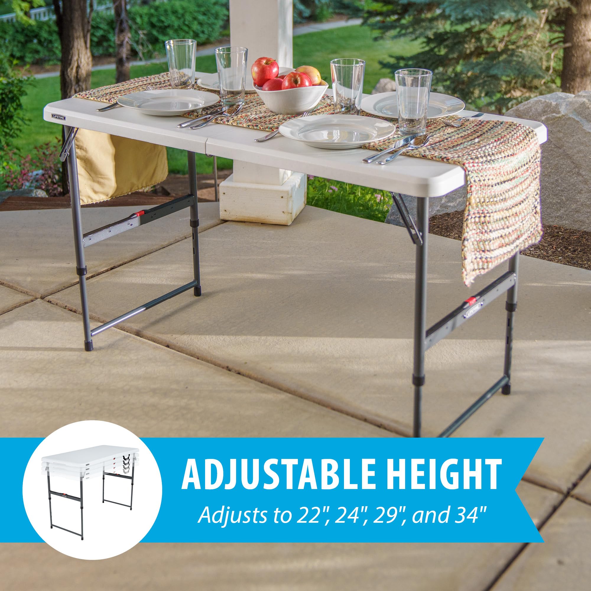 Lifetime fold-in-half design enables compact storage and easy transport.