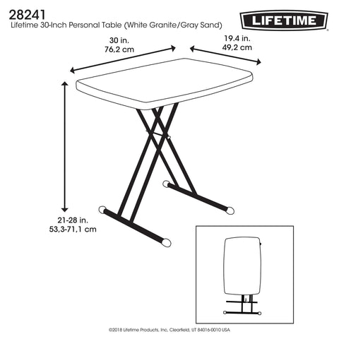 Lifetime laptop table supports two-person setup for casual meals