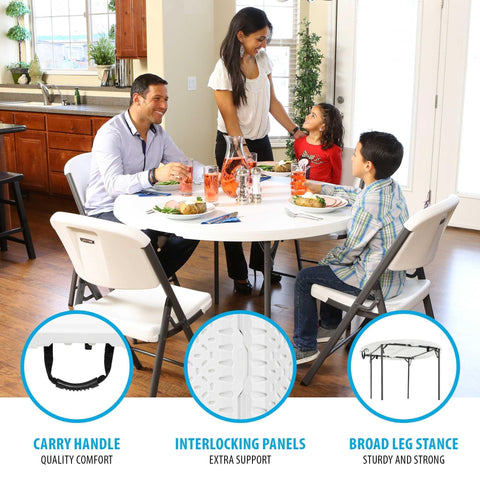 LIFETIME UV-protected table top ready for outdoor use.