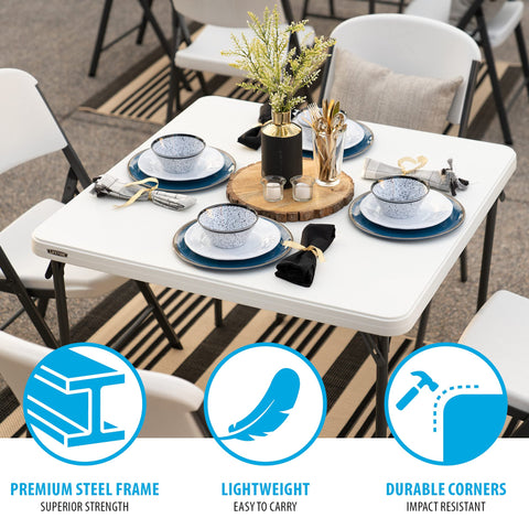 LIFETIME 80783 rust resistant powder coated steel frame protects against weather and wear