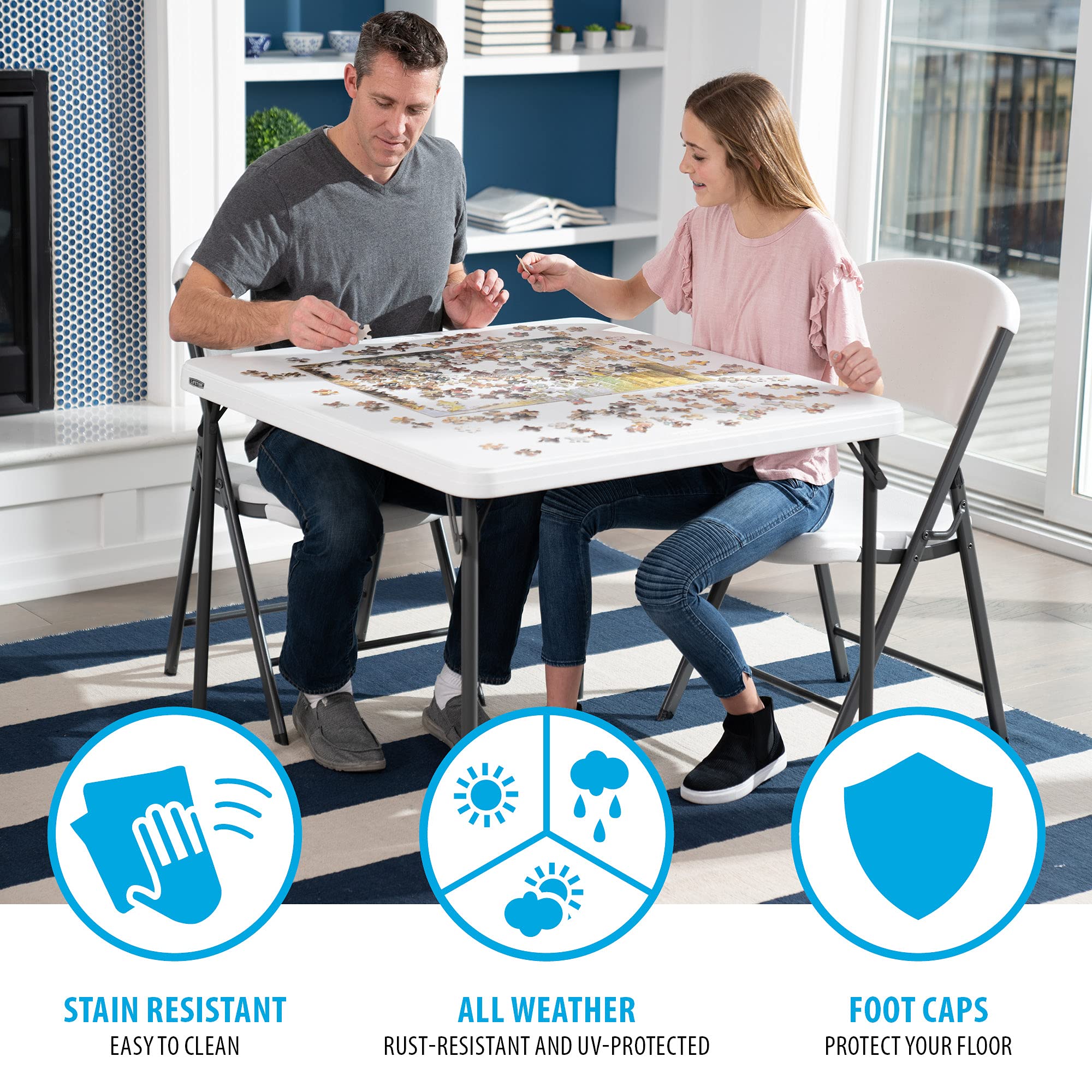 LIFETIME 80783 seamless table surface ideal for puzzles, cards, and crafts