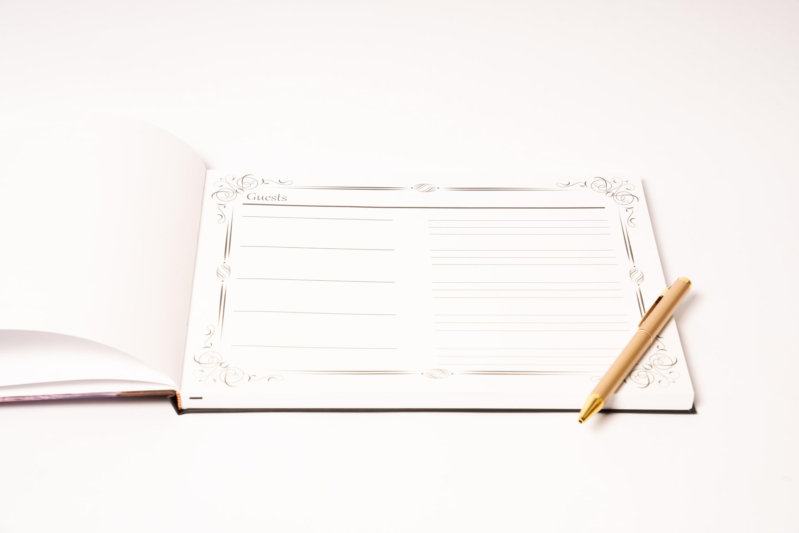 LIFETOO Ocean Funeral Guest Book embossed cover with golden Celebration of Life text.