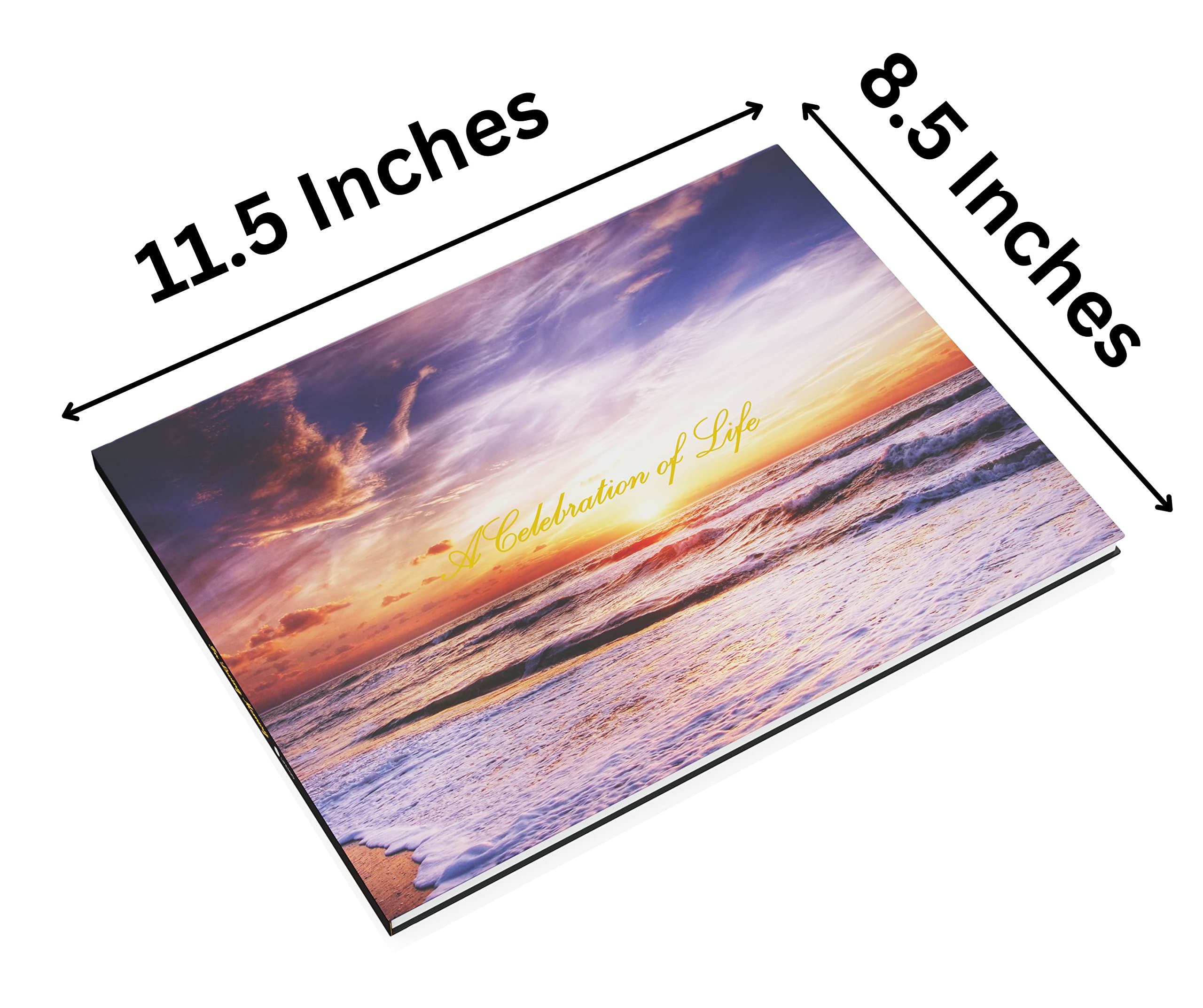 LIFETOO Ocean Funeral Guest Book lays flat for easy signing.