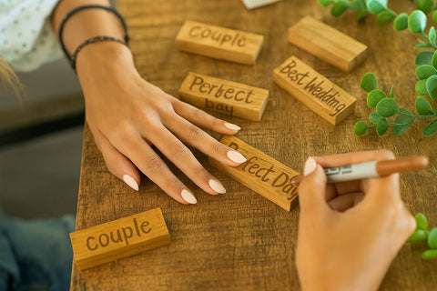 LIFETOO wooden block guest book bridal shower favors with lasting appeal