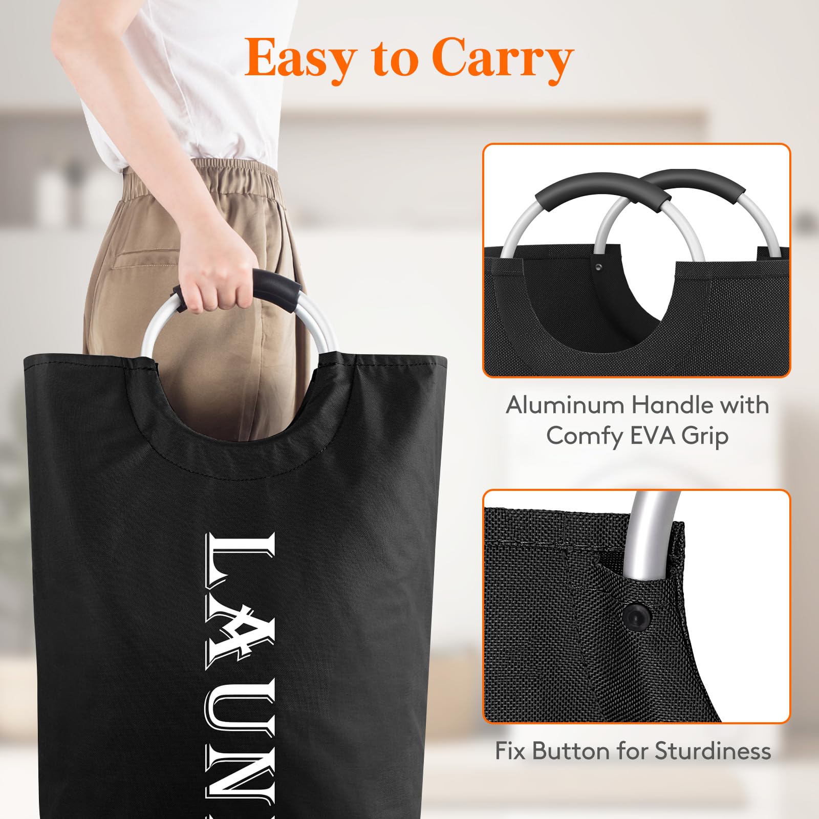 Lifewit 100L basket with aluminum handles for comfortable transport