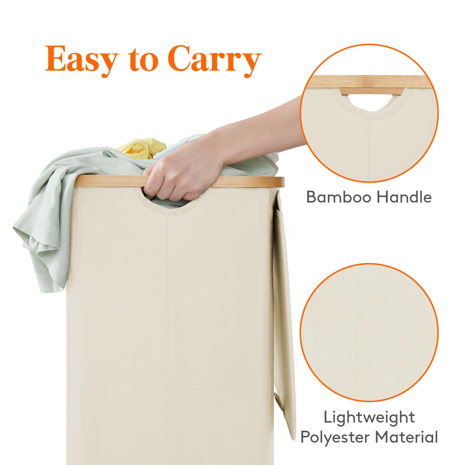 Lifewit in a tidy bathroom or dorm space for laundry organization.
