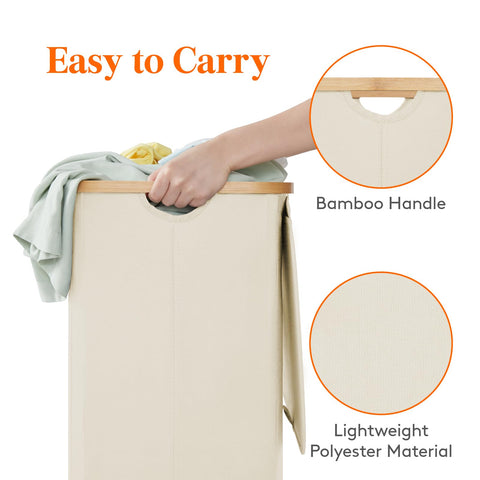 Lifewit in a tidy bathroom or dorm space for laundry organization.