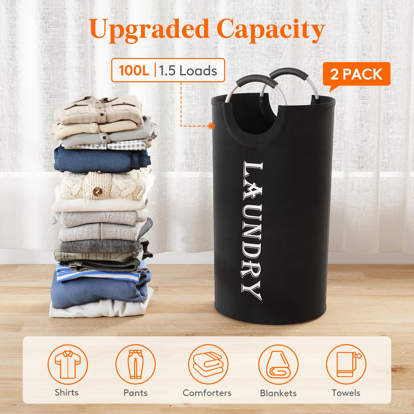 Lifewit 100L interior waterproof liner keeps clothes dry during transport