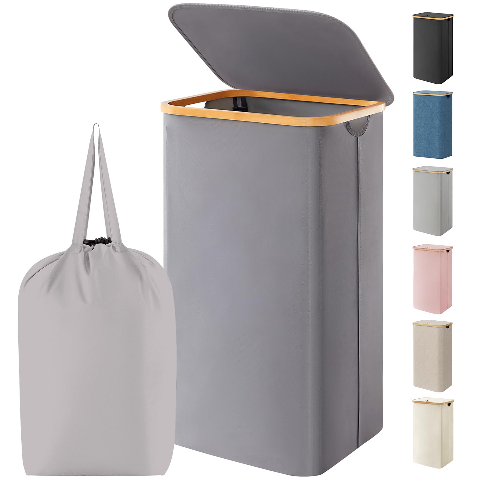 Lifewit 100L laundry basket with lid for organized storage.