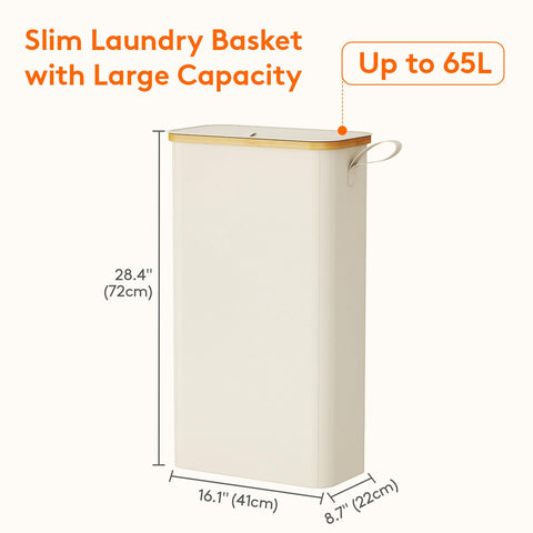 Rigid Lifewit frame keeps the hamper upright for neat storage.