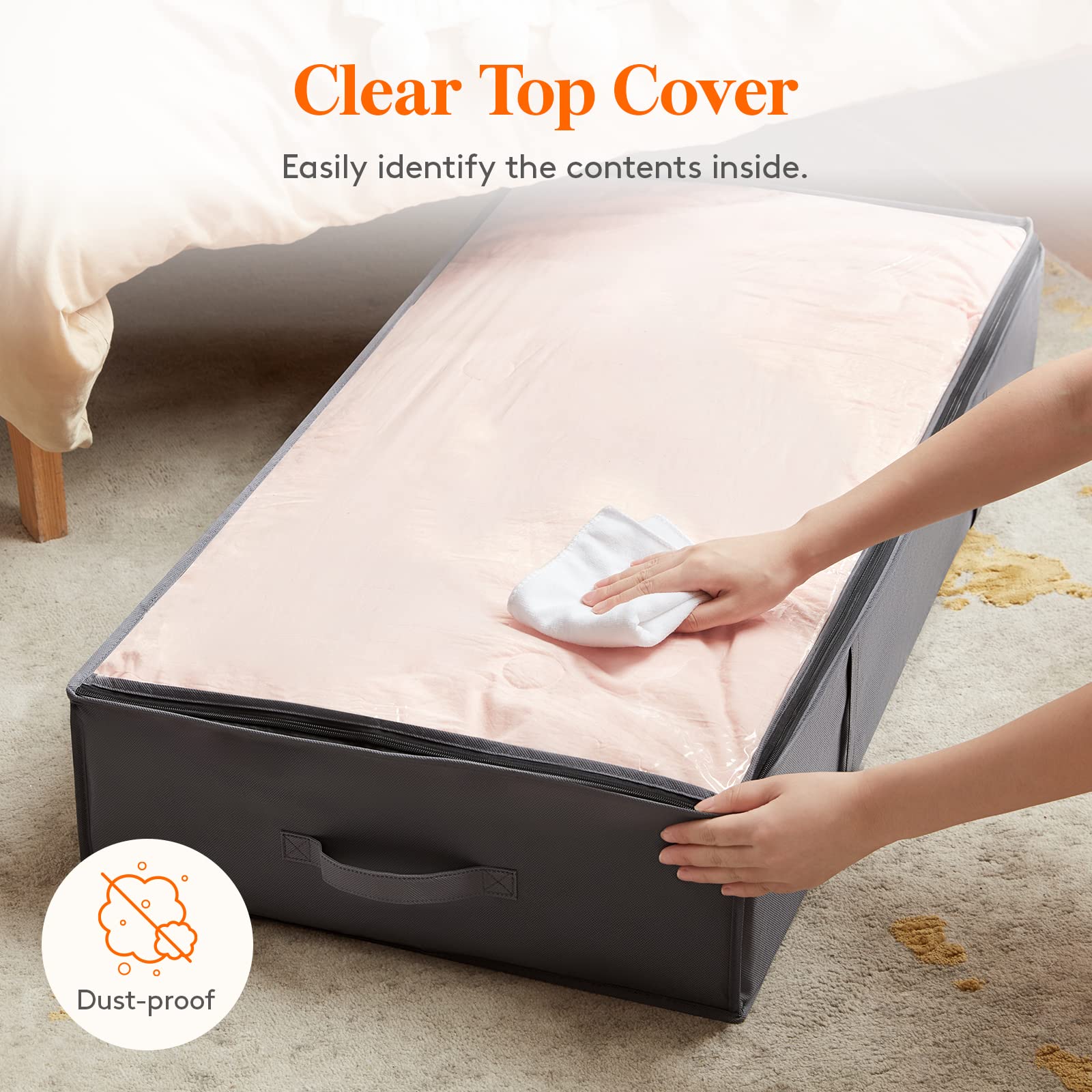 Lifewit under-bed storage lid design for fast access