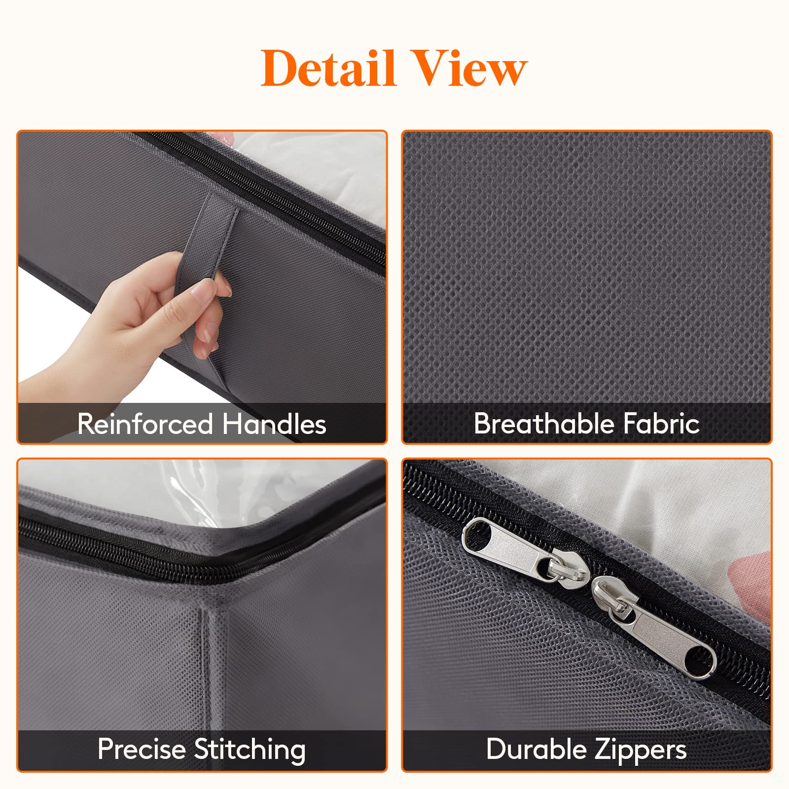 Lifewit under-bed storage top with clear PVC window for quick item ID
