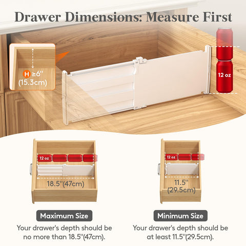 Lifewit 9-pack in dresser drawer demonstrates adjustable length