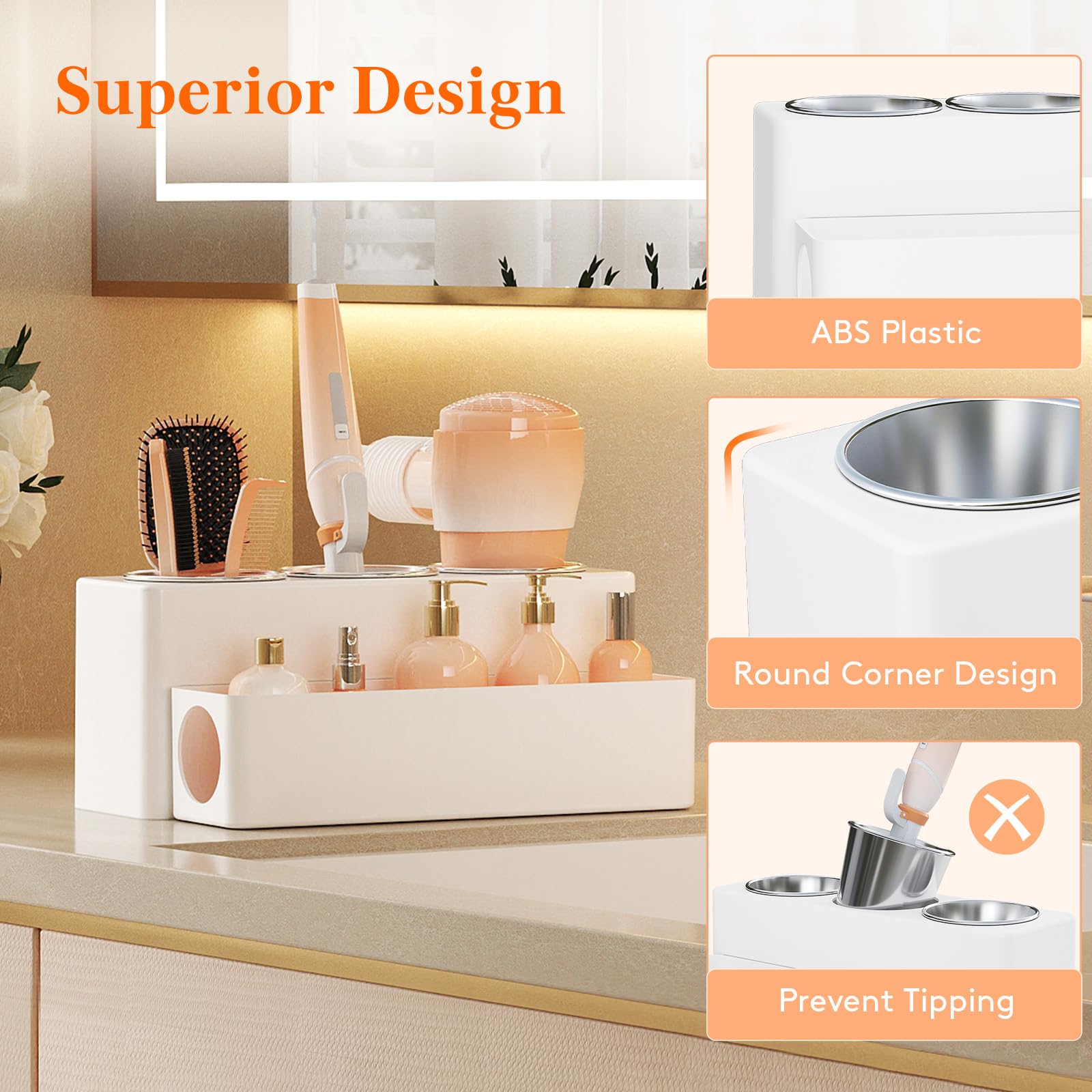 Lifewit ABS plastic construction resists rust and cleans easily