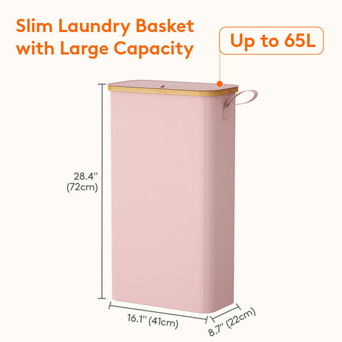 Lifewit hamper with bamboo handles for comfortable carrying