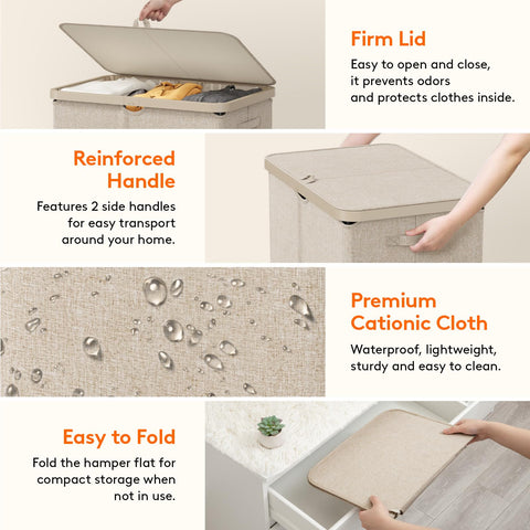 Beige Lifewit modern design blends with bedroom or bathroom decor.