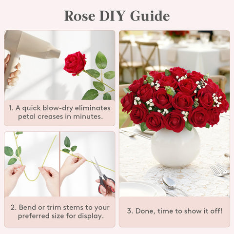 Lifewit bendable stem roses for flexible bouquets.