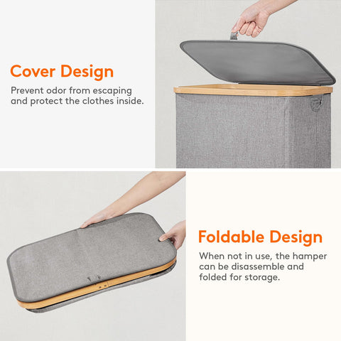 Lifewit breathable polyester laundry bin stays light while carrying.