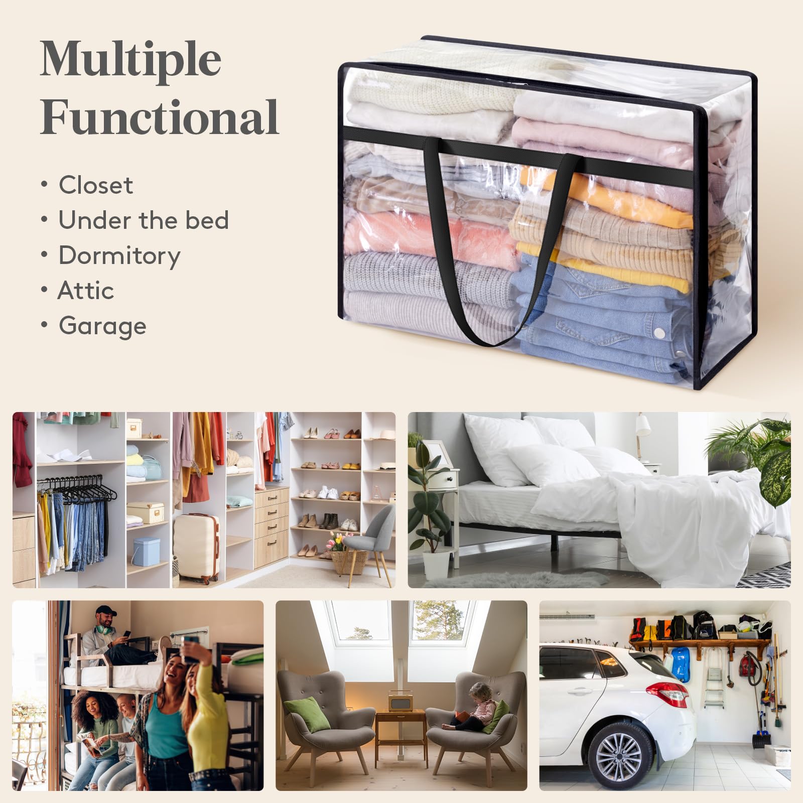 Lifewit bulk item storage for pillows, quilts, and seasonal gear.