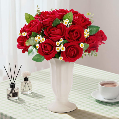 Lifewit Classic Red Rose centerpieces and decor for evergreen elegance.