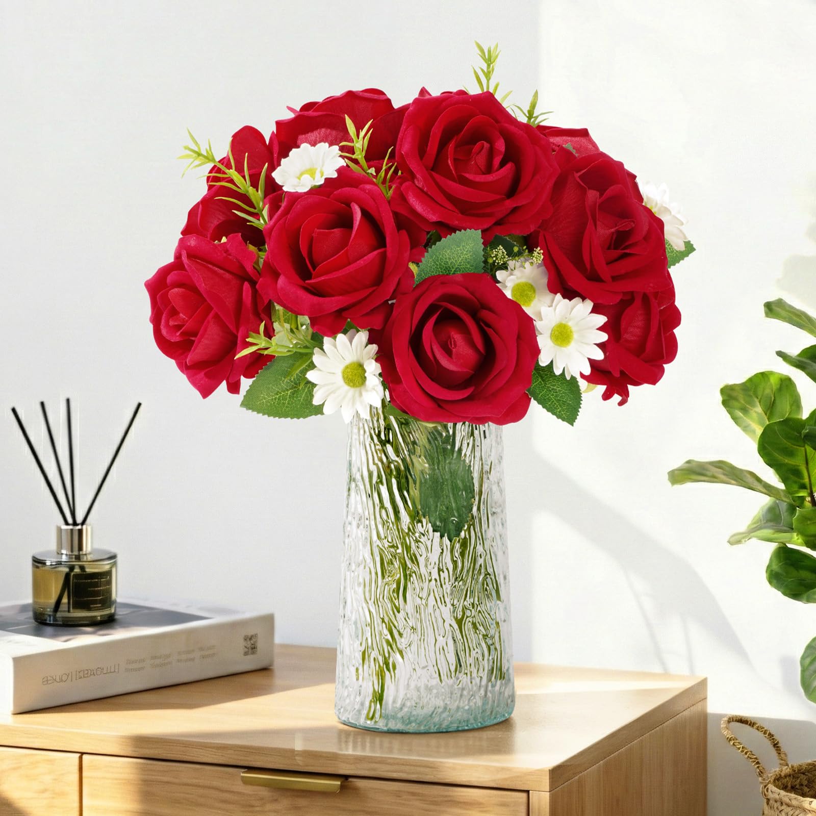 Lifewit Classic Red Rose head size 2.8 inches highlighted for focal point designs.