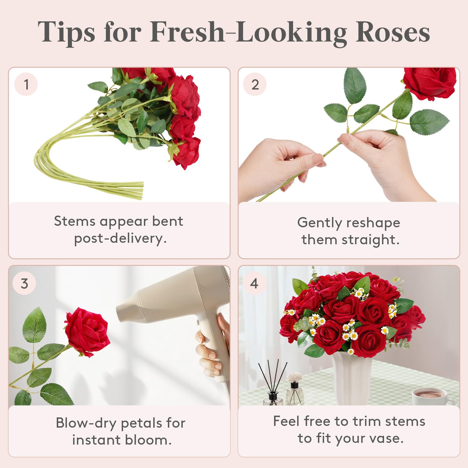 Lifewit Classic Red Rose maintenance-free 12-pack ideal for busy events.