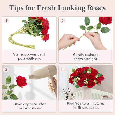 Lifewit Classic Red Rose maintenance-free 12-pack ideal for busy events.