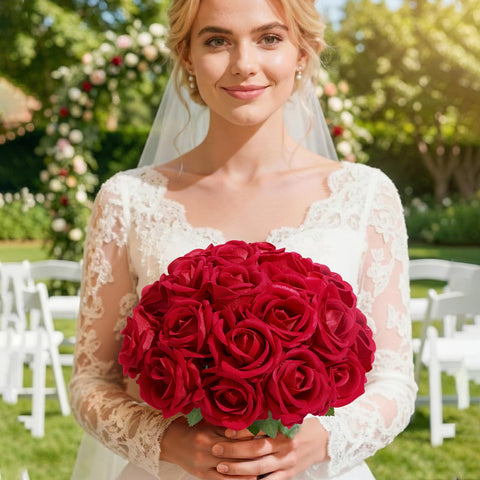 Lifewit Classic Red Rose petals close-up highlighting natural texture for romantic interiors.