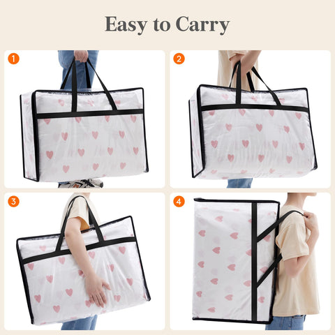 Lifewit clear bags stored under bed in dorm space