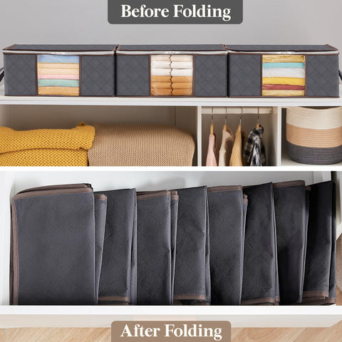 Lifewit clear-window bedding bin for quick content visibility.