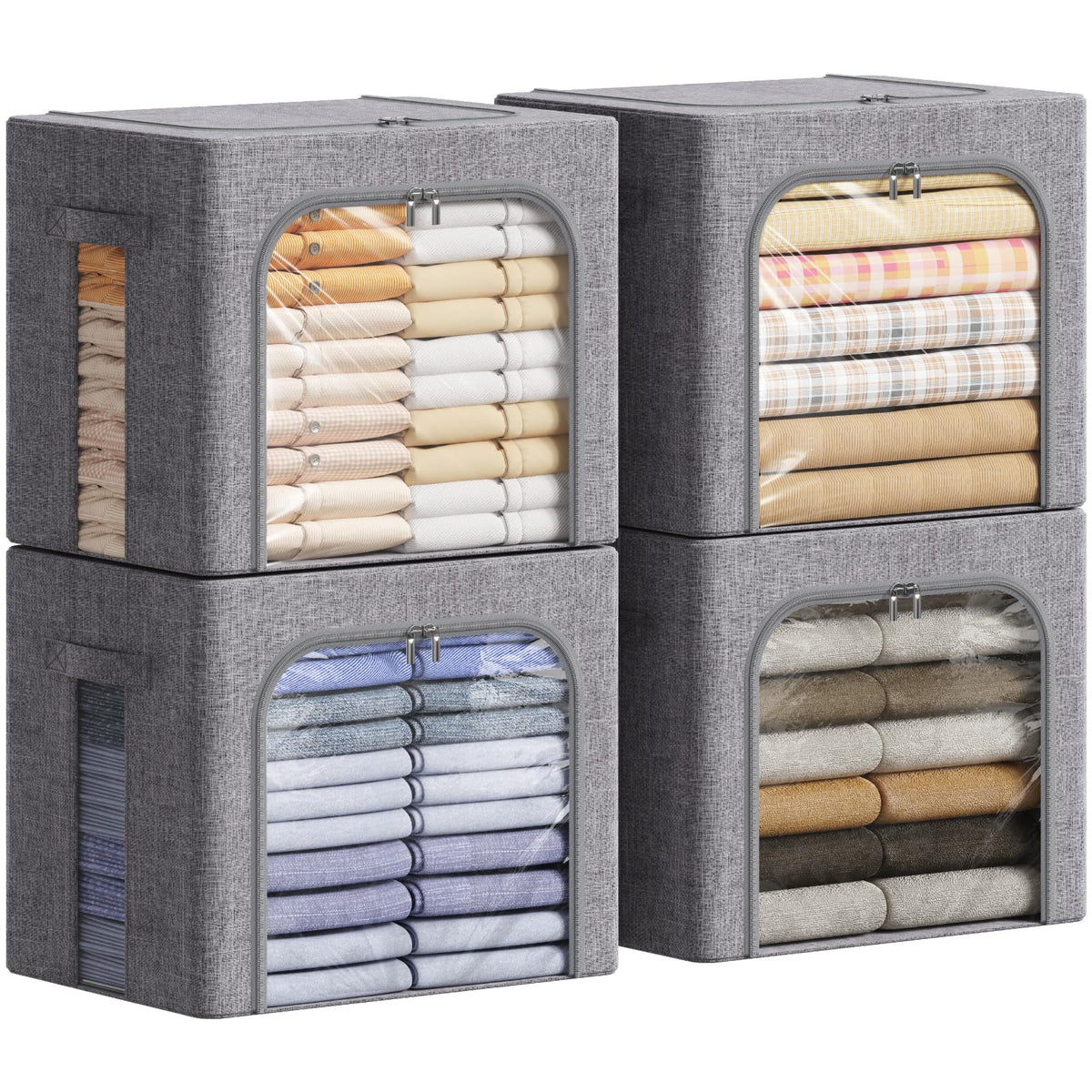 Lifewit 40L storage bin with front window for quick content visibility