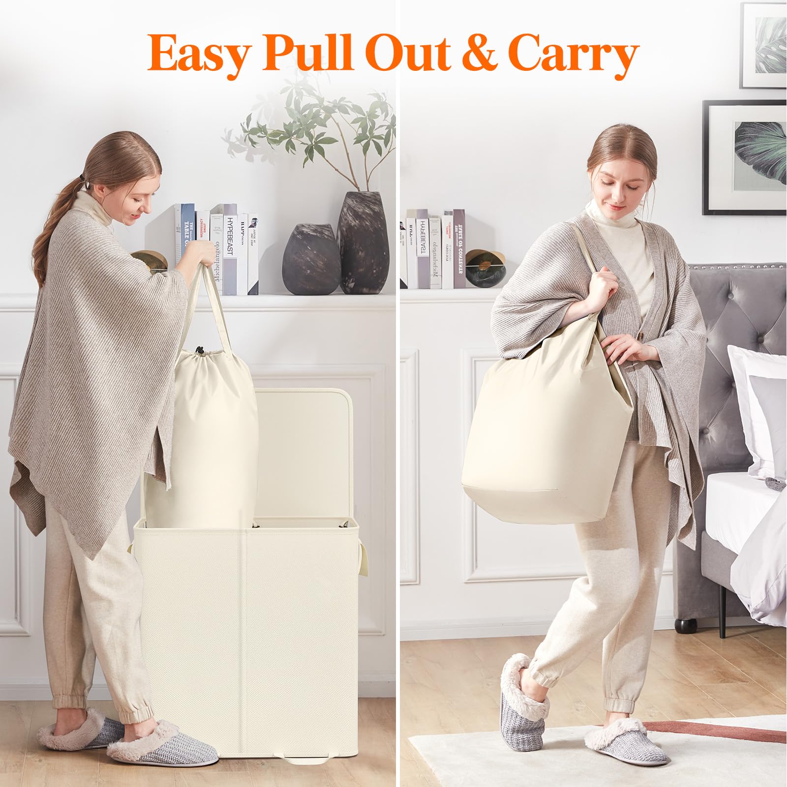 Lifewit collapsible laundry basket folds flat for compact storage.