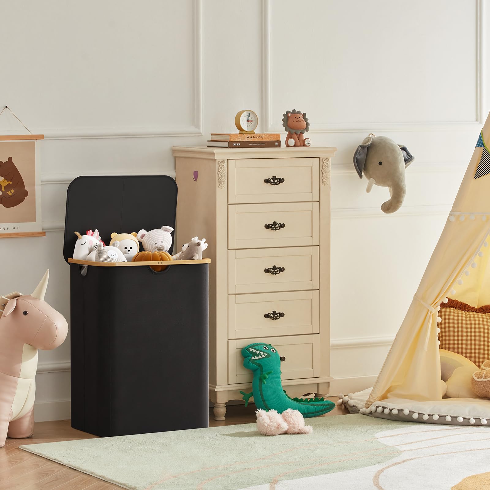 Lifewit neutral black finish complements any bedroom or laundry space.
