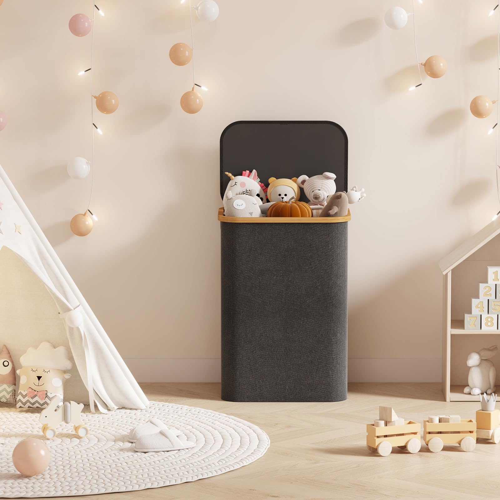 Lifewit dark gray laundry basket complements any decor