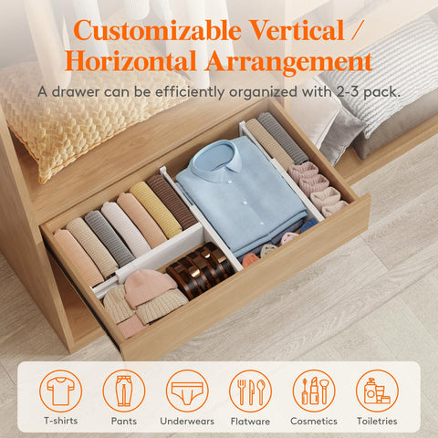 Lifewit dividers for clothing, kitchen, and office improve storage efficiency