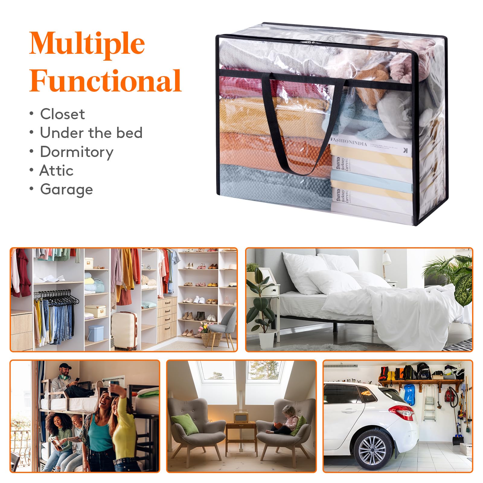 Lifewit 4-pack dorm and moving storage bags