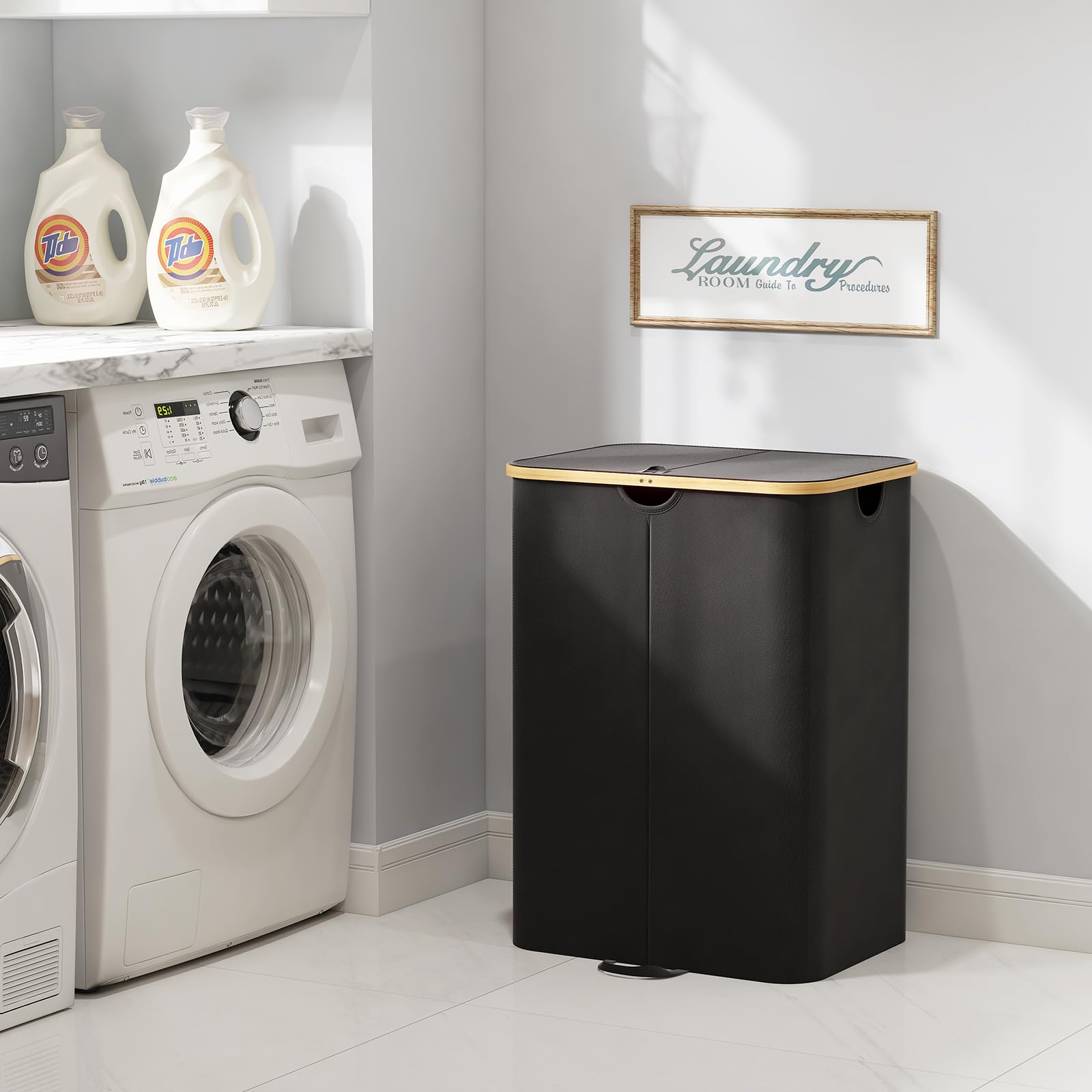 Ideal for dorm rooms and small spaces to keep laundry organized.