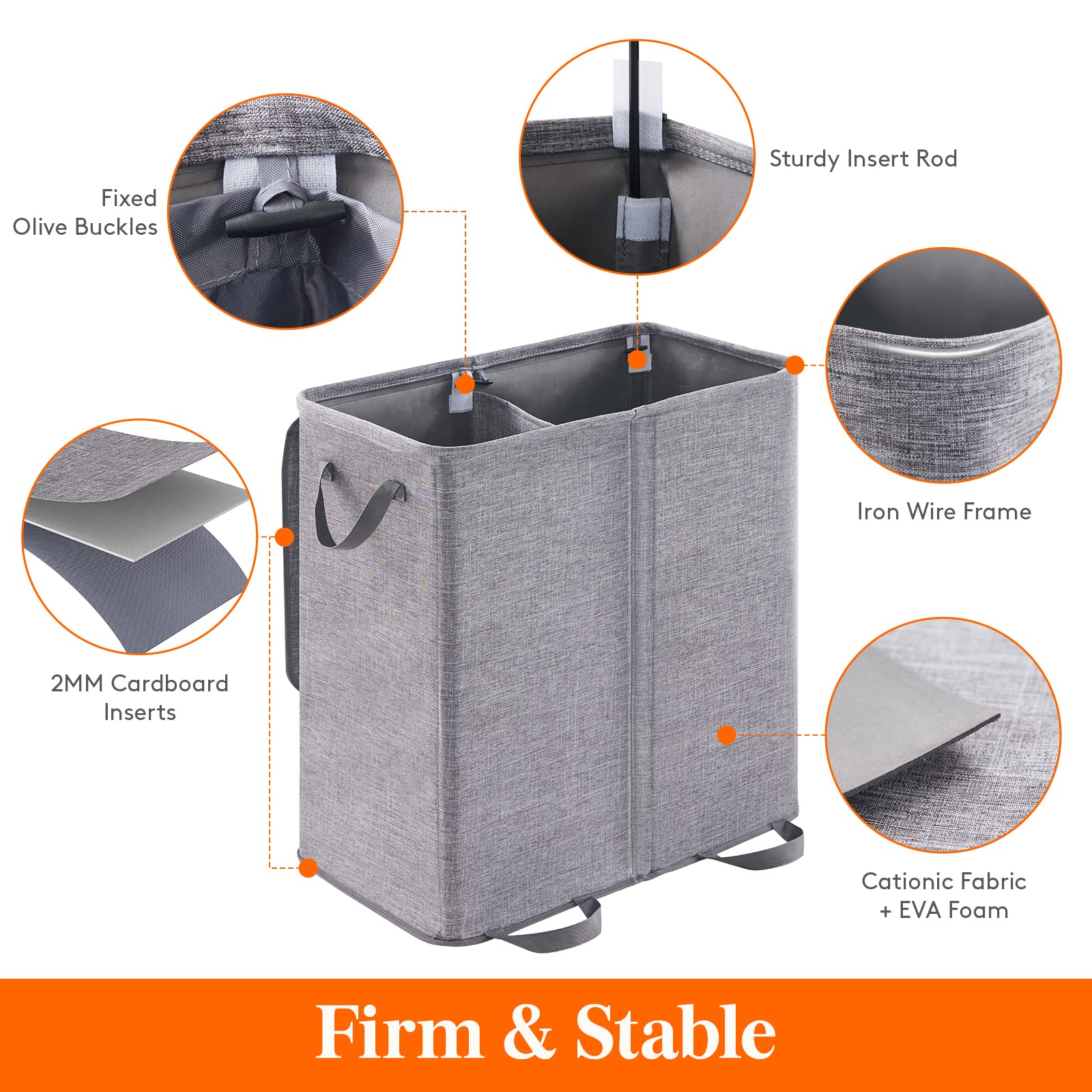 Lifewit hamper with two compartments for separating darks and lights.