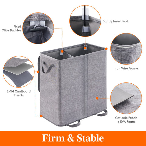 Lifewit hamper with two compartments for separating darks and lights.
