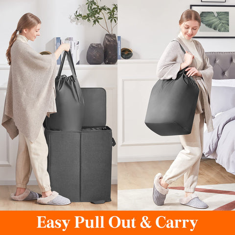 Lifewit hamper folded flat for compact storage when not in use.