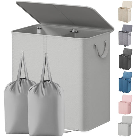 Lifewit double laundry hamper with lid for discreet storage and organized bedrooms