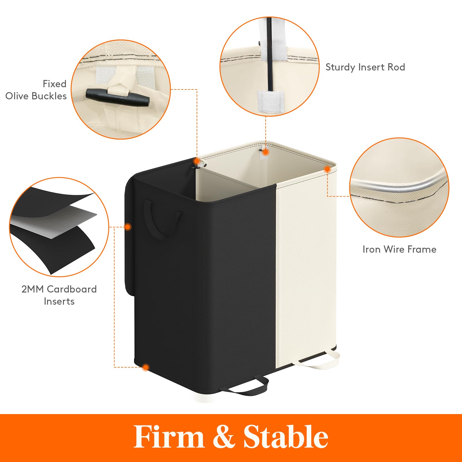 Lifewit two-compartment hamper for easy sorting of darks and lights