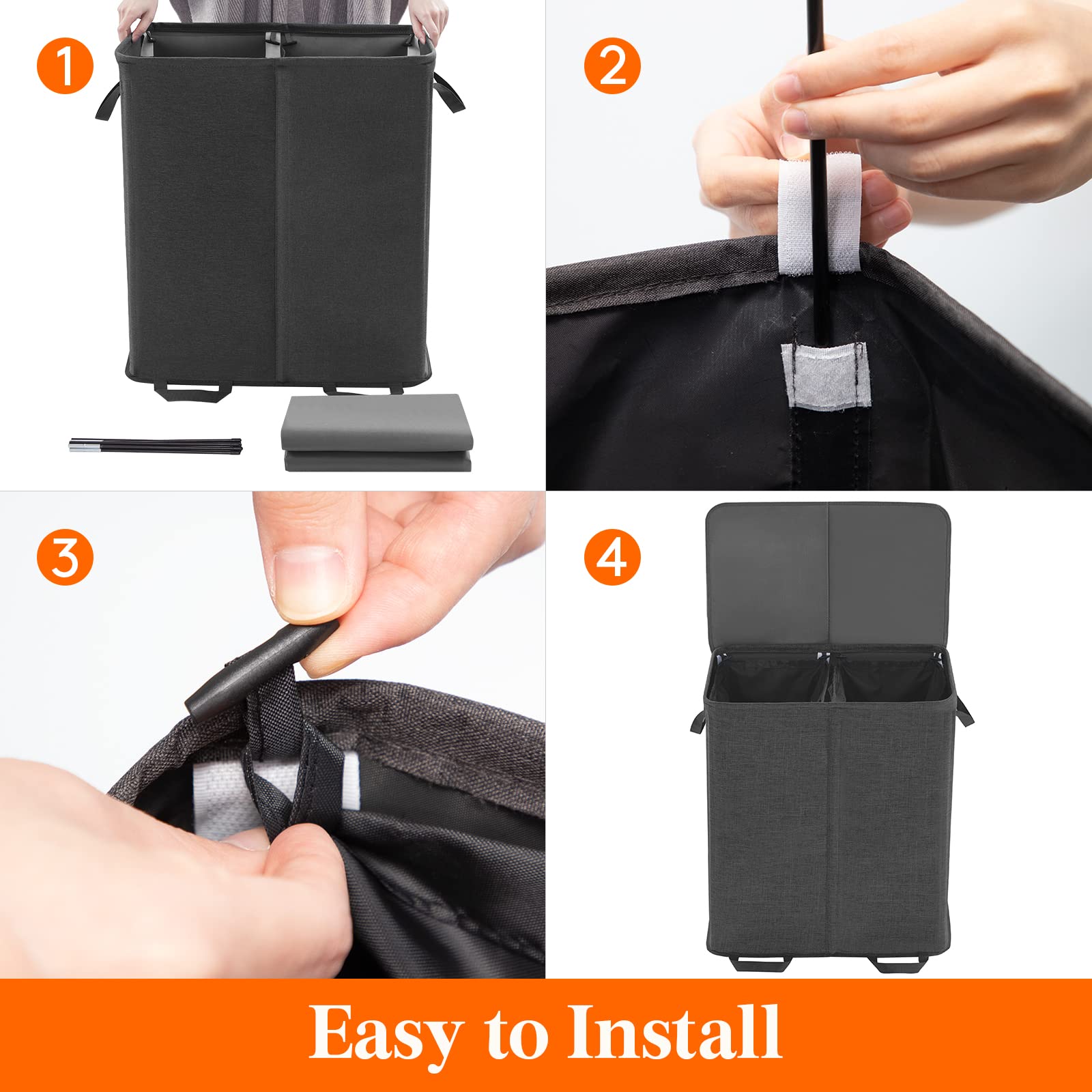 Lifewit two-compartment hamper showing darks and lights separation.