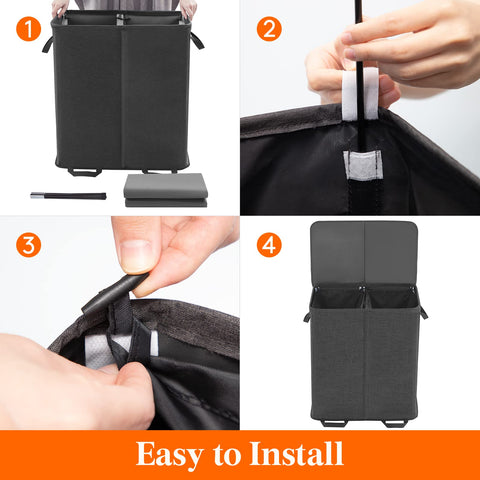 Lifewit two-compartment hamper showing darks and lights separation.