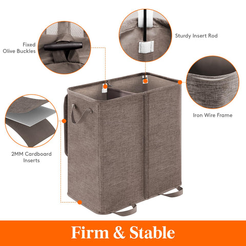 Lifewit double laundry hamper with lid, closed lid view, keeps laundry out of sight.