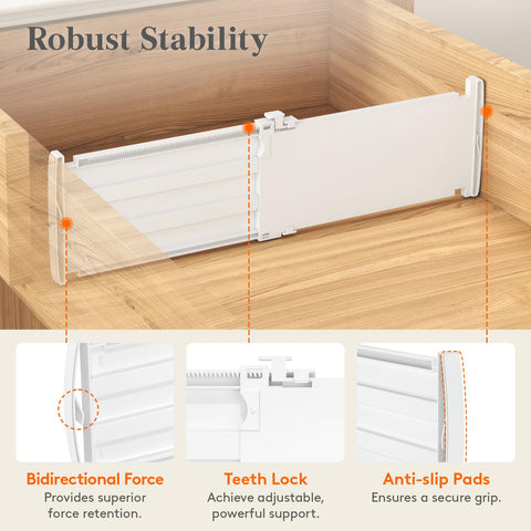 Lifewit ABS plastic divider in a cosmetics drawer for organized items.