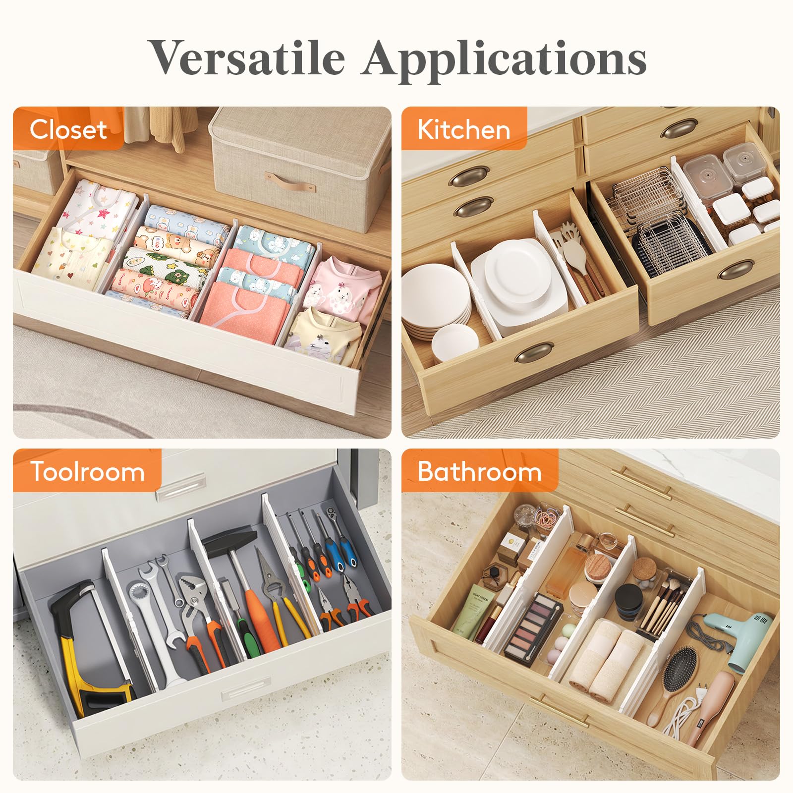 Lifewit divider in closet drawer setup for everyday use