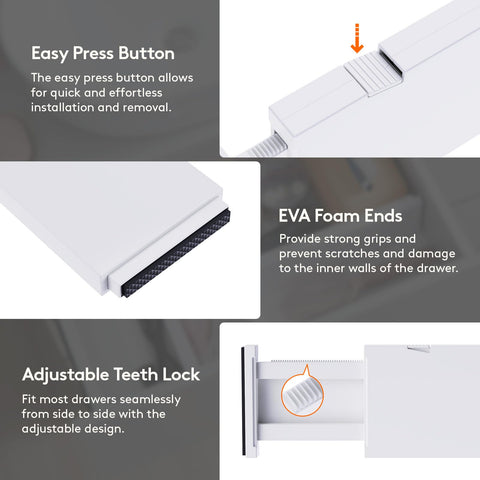 Lifewit dividers placed horizontally to separate utensils and cosmetics