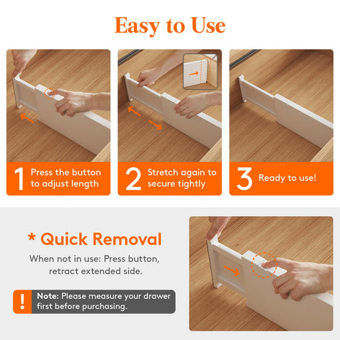 Lifewit drawer divider with silicone end pads protects surfaces.