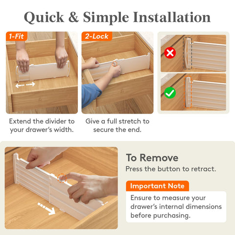 Lifewit divider shows silicone pads protecting drawer surfaces.